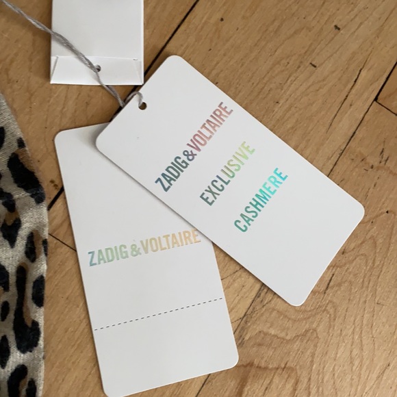 NWT Zadig and Voltaire Lirius Cashmere Leopard-Print Sweater Sz S - Picture 7 of 16